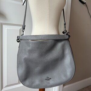 Coach Crossbody Purse Bag Grey Pebble Adjustable Dual Strap